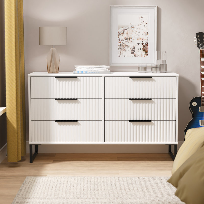 Bernat 115cm W 6 - Drawer Chest of Drawers, White