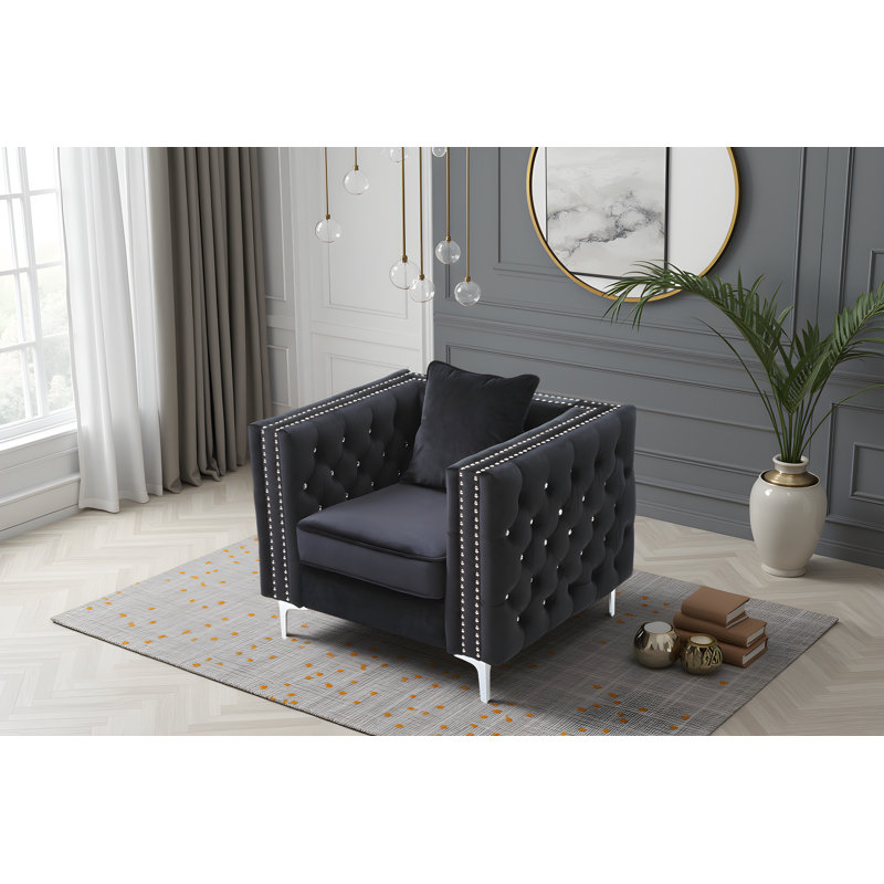 Chaise en velours Lyon, Velours noir