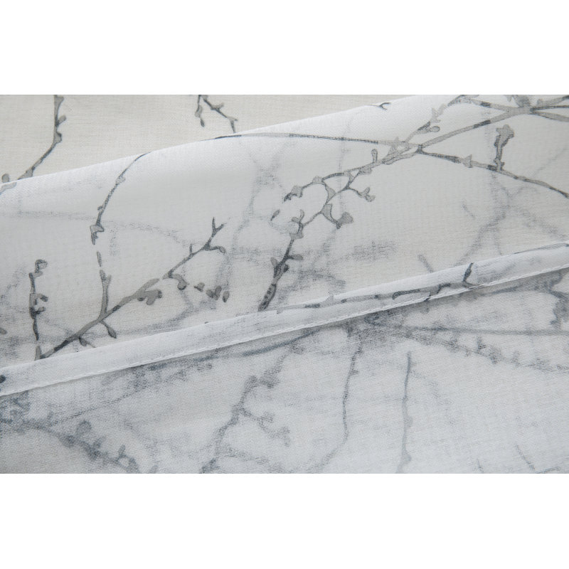 Mkenzi Polyester Semi-Sheer Gromments Curtain Pair, Gray, 52" W x 96" L