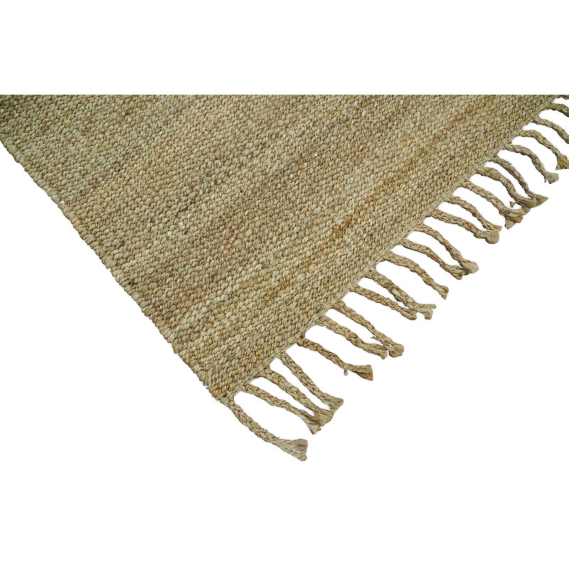 Tapis en jute de fibre naturelle brun tissé à la main, Tapis de couloir de 2 pi 6 po x 8 pi