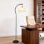 Lampe sur pied noire avec base en fer et ampoule E26