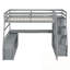 Lit mezzanine double avec 7 tiroirs, 2 tablettes et bureau-717546615