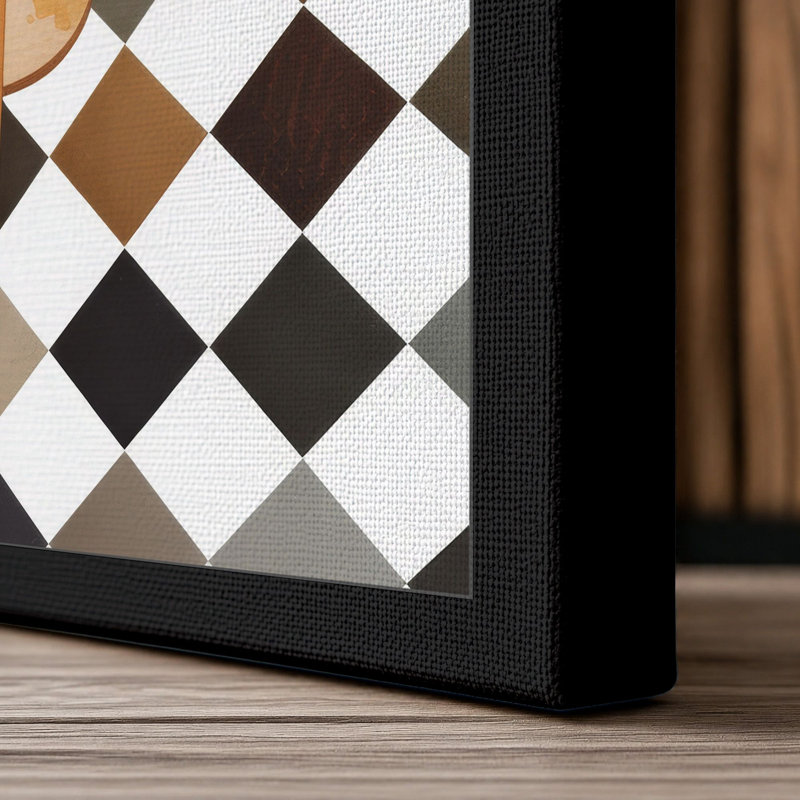 Artist's Palette in Repose Geometric - Wrapped Canvas, 36x24 - 91.4 x 61.0 cm, Black Border