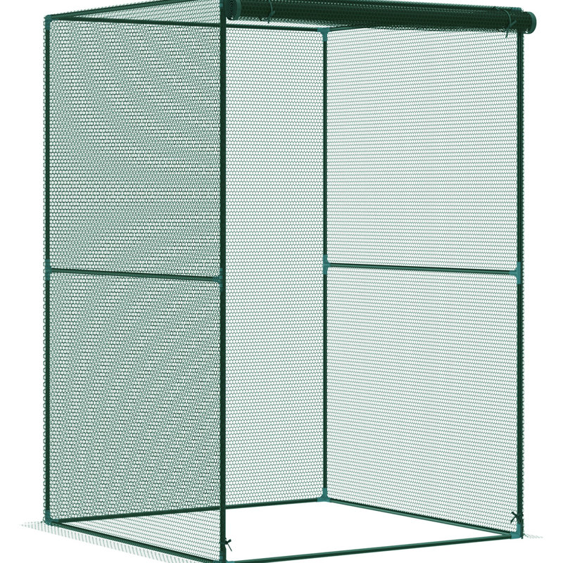 Tente de protection des plantes avec portes à fermeture à glissière pour jardin potager, cour arrière, vert Outsunny 4 pi x 4 pi
