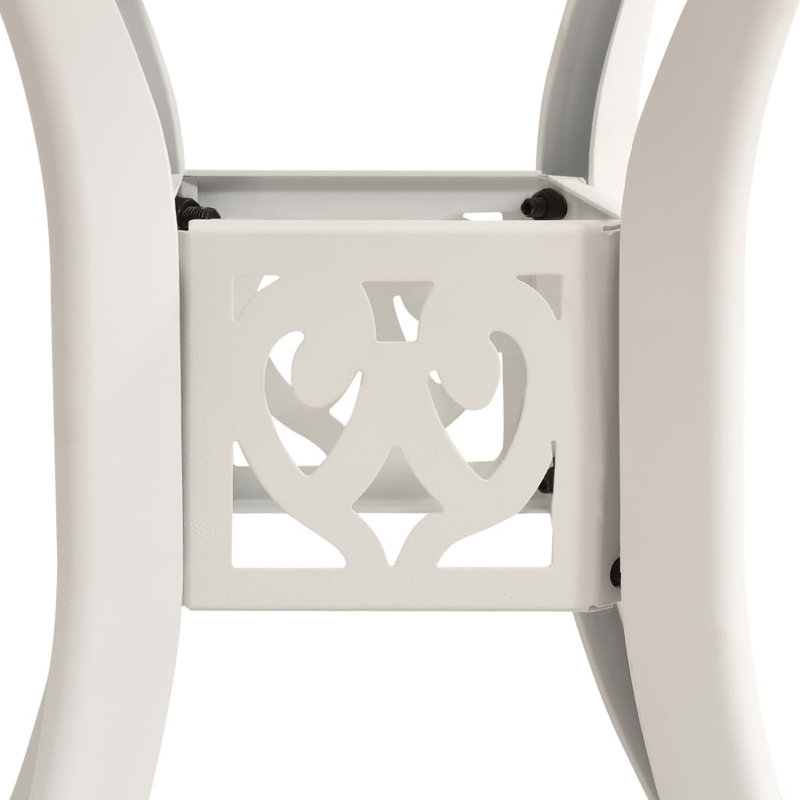 Table de jardin d'extérieur en fonte d'aluminium blanche, White