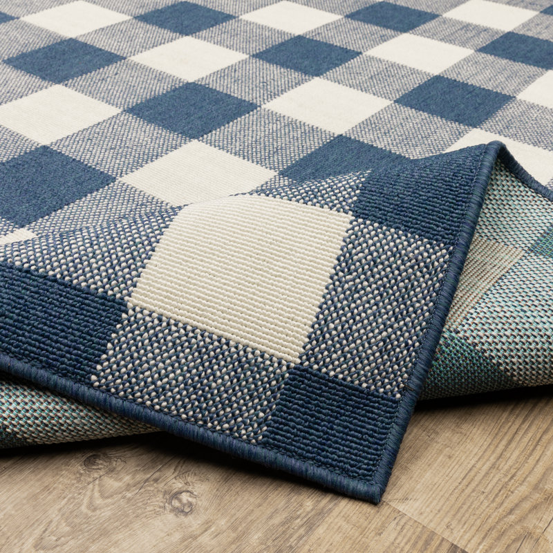 Mac Plaid Indoor / Outdoor Rug, Round 7'10" x 7'10"