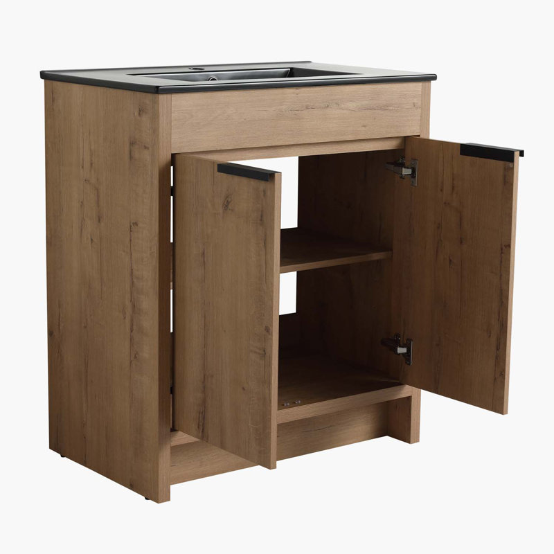 Meuble-lavabo simple l 30 po x P 18 po x H 34 po Kyzen, Noir