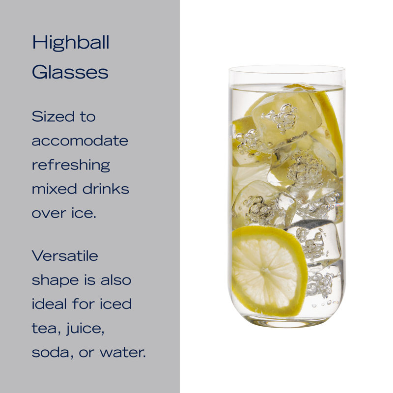 Mikasa Upton Highball Glasses, Set Of 4, 17 Ounce