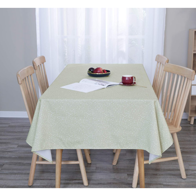 Rectangle Polyester Tablecloth, Light green, 140cm W x 200cm L
