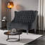 Causeuse luxueuse en velours luxueux avec capitonnage à motif de losanges, 2 places, douce et durable-129023830