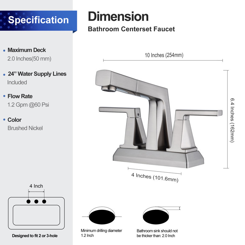 Centerset 2-handle Bathroom Faucet