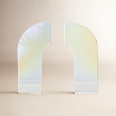 Sandrine Glass Arched Non-Skid Bookends