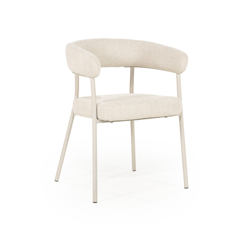 Dining Chair Upholstered Arm Chair, Beige