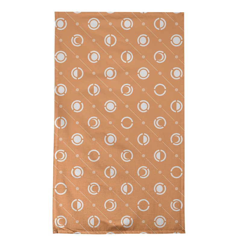 Torchon Moon phases, Orange citrouille, Croisé en coton