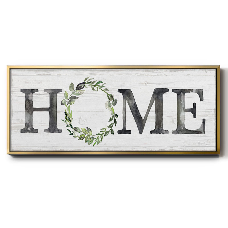 Gray Home Wreath- Framed Canvas