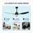 52 Inch Black Ceiling Fan with Lights, Quiet DC Motor 3 ABS Blades Reversible Ceiling Fan with Remote Control, 6 Speed Indoor Ceiling Fan for Living Room Bedroom Office-122097401