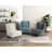 Modern Luxury Blue Chenille Upholstery Wingback Accent Chair 1Pc Gold Finish Metal Legs Pocket Coils Diamond Stitched Furniture-247681694