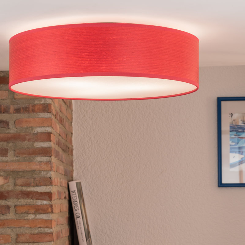 Ocho Solid Wood Flush Mount, Red