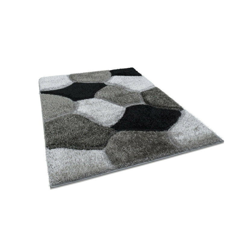 Holliman Geometric Shag Area Rug, Rectangle 60 x 110cm