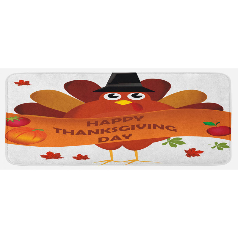 Tapis de cuisine multicolore citrouille pomme