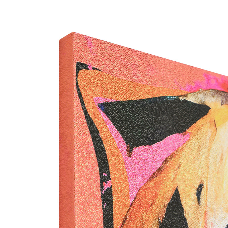 Vibrant Tiger Abstract Art on Gold Shagreen Canvas, 60" x 40"