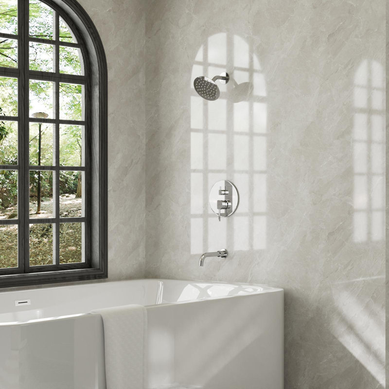 Crozet Pressure Balance 6-Inch Round Tub and Shower Trim Kit Rough-in Valve, Chrome