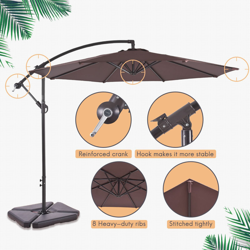 Parasol en porte-à-faux 10 'Hartt, Café