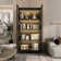 Display Cabinet with Glass Doors and Lights, Glass Display Cabinet with 4-Tier Storage Shelves, Pop-up Design, Trophy Case (80cm W x 40cm D x 160cm H)