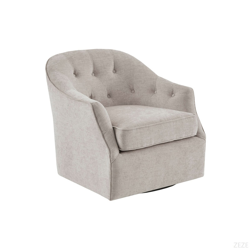 Fauteuil d'appoint courbé et capitonné