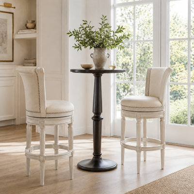 Maven Lane Pullman Stool with Fabric Upholstery