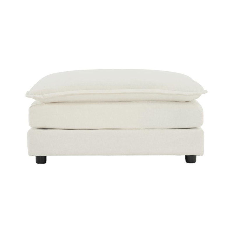35'' Wide Upholstered Storage Ottoman Footstool Module Part for Sectional Sofa, White
