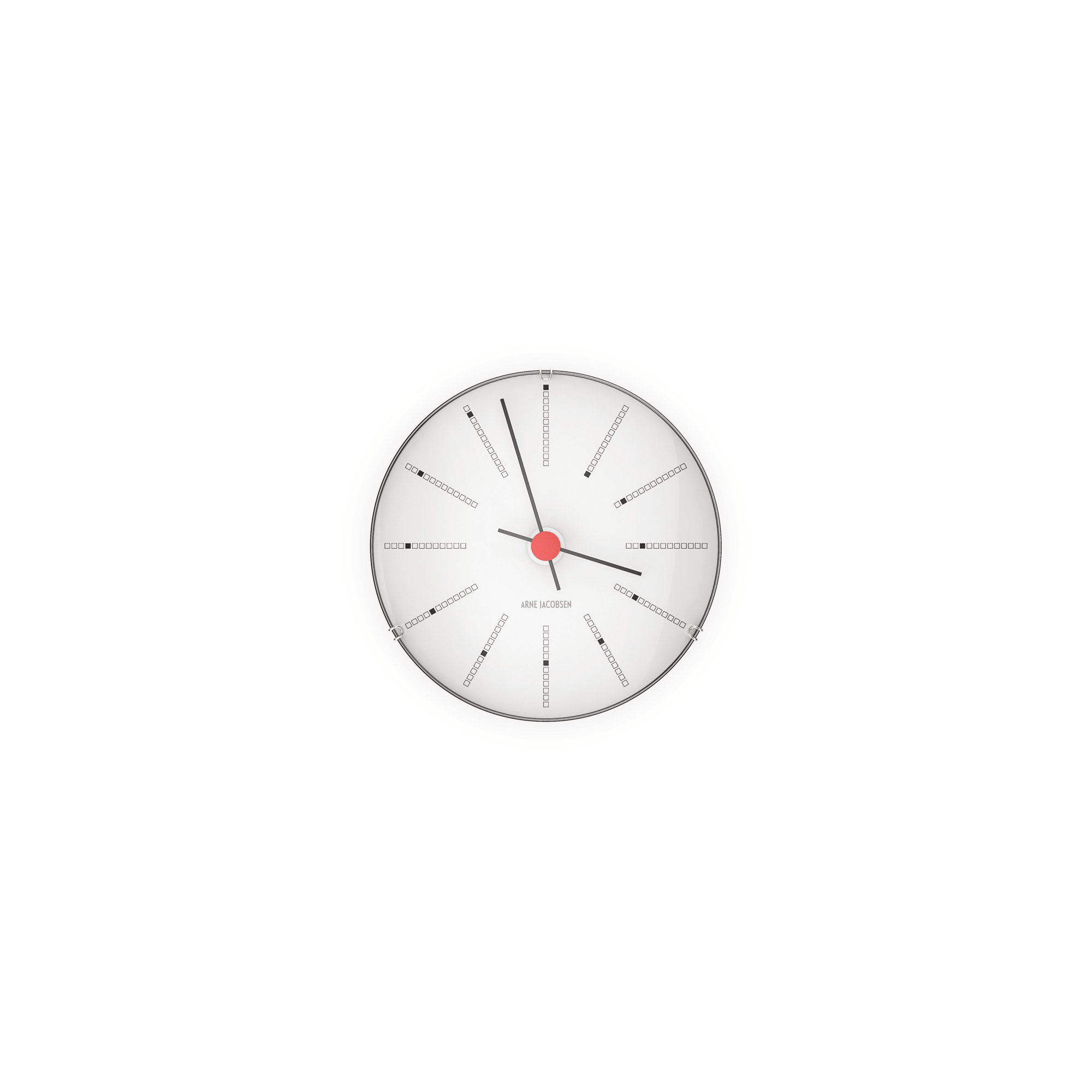 Bankers Metal Wall Clock, Extra Small, White/Black/Red