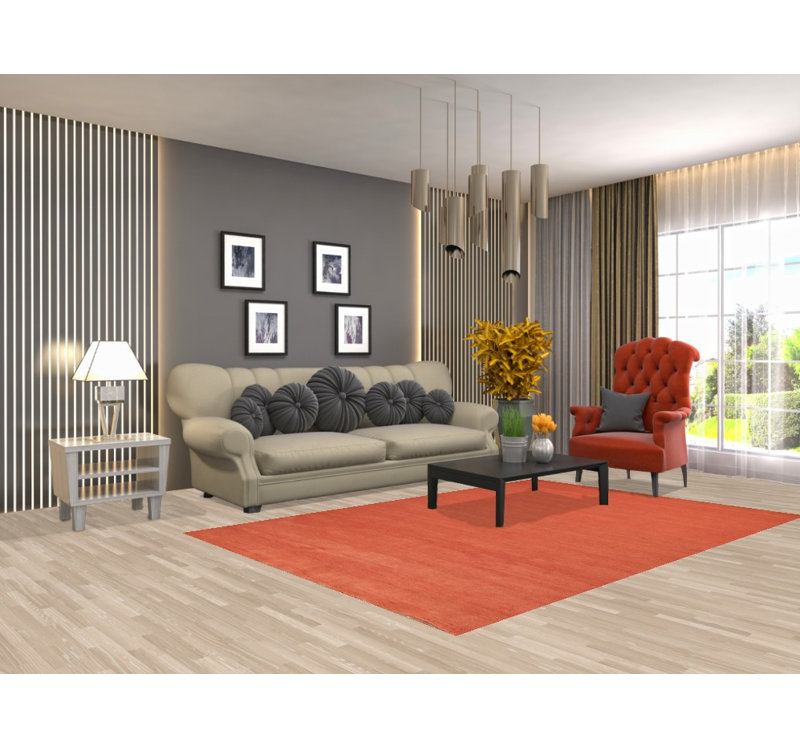 Tapis orange et rose Gabbeh