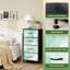 Commode à 4 tiroirs pour chambre à coucher abstraite nuageuse vert menthe petite Dreamy