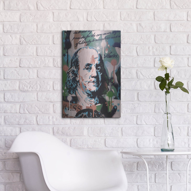 «Luxe», art mural «Franklin» par Luxe Graffiti, H 24 po x l 16 po