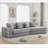 Sofas | Convertible 3-Seat Sleeper Sofa Bed, Lamb Velvet, Living Room Gaming | Upholstered | Slate Gray