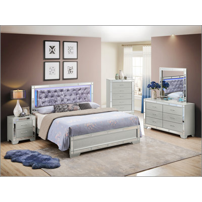 Glamorous  Champagne Queen Bed