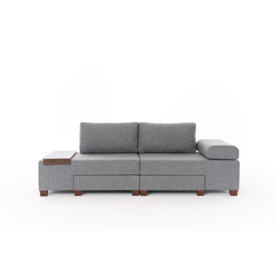 Stylish 3-Seat Sofa Bed, Grey Linen Fabric, 91.7 x 32.7 x 36.6 Inches | Durable Timber Frame, Easy Clean Material | Converts to Bed (59.1 x 74.8 Inches) | Comfortable Foam Seating, Perfect for Living Room & Guest Spaces