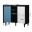 Sideboard Buffet Cabinet In Black And Red, 2 Drawers Generous Storage Compartments, For Kitchen, Dining, Living Areas, Modern Accent With Body Red Doors, & Open Dining Room,-769837720