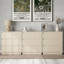 Grand ensemble de 2 commodes à 3 tiroirs, table de chevet moderne pour chambre à coucher, table de chevet large avec système coulissant dissimulé, commode en bois pour le salon, vestibule, beige