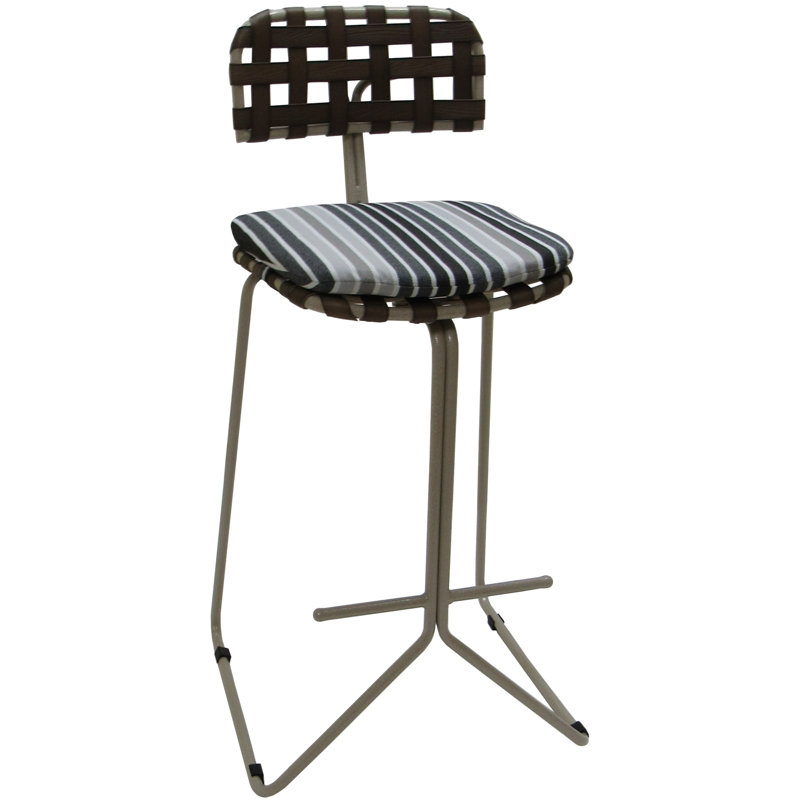 Tabouret de bar 30 po Iretta, Rayure grise, Beige