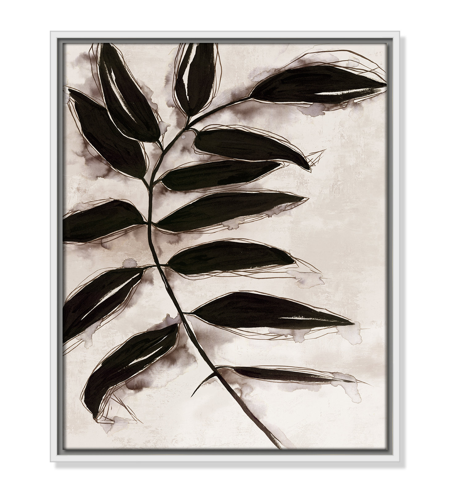 Leaves "Leaves II" Print, 21.5" H x 17.5" W x 2" D, White Framed