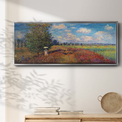 «Poppy Field In Summer» par Monet, peinture sur toile encadrée