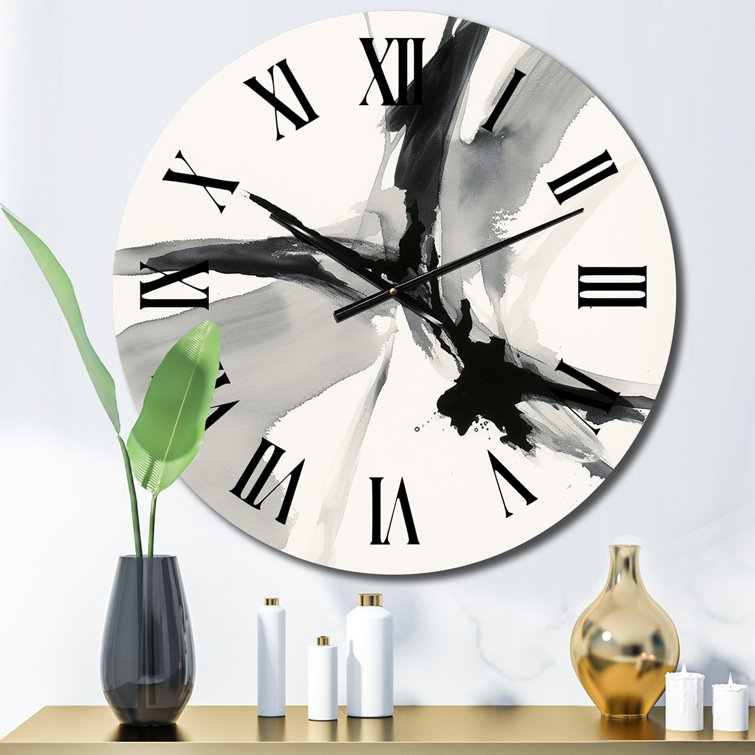 Designart Abstract Neutral Iv Metal Wall Clock 