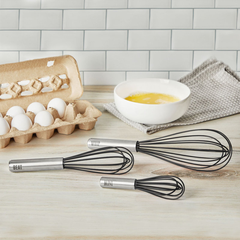 Tovolo 6" Silicone Mini Whisk, Stainless Steel/Black