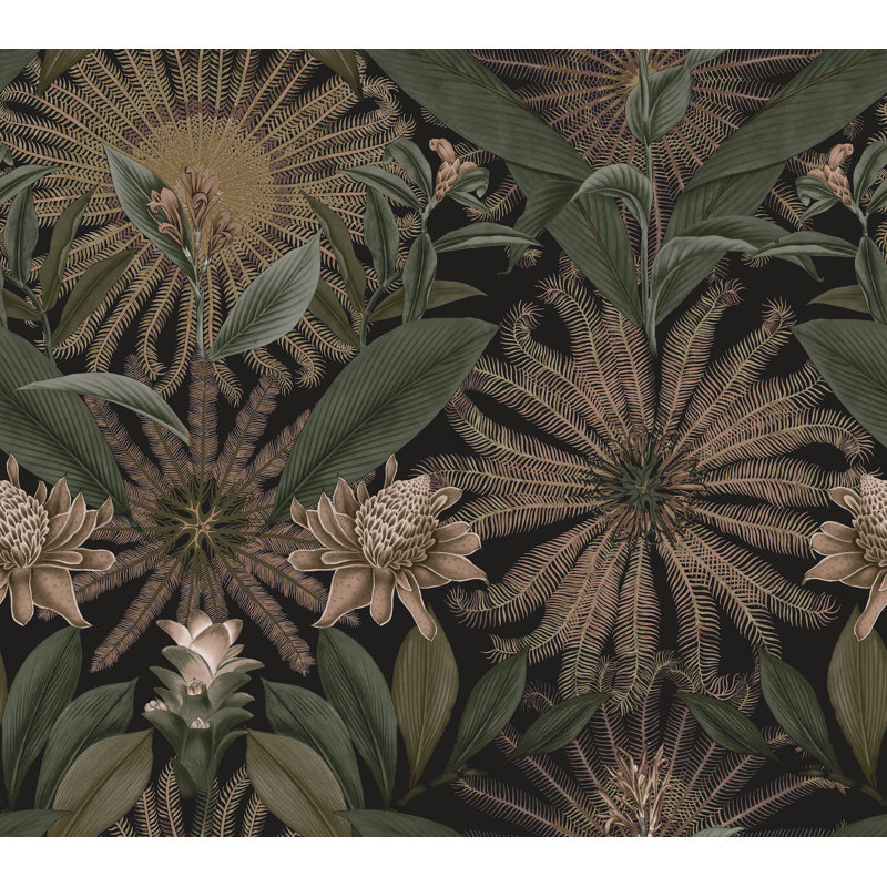 Papier peint tropical Enchanted Garden, Brun