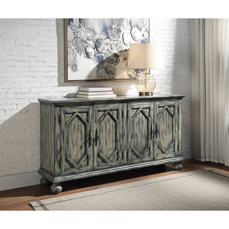 Pavan Rustic Gray Finish Console Cabinet