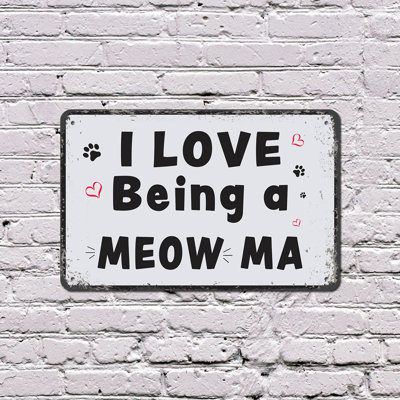 Cat Mom 8 Inch x 12 Inch Plastic Sign