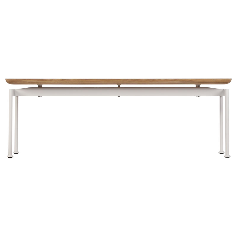 Layout Bench, Natural Teak/Arctic White, 17" H x 74" W x 15" D