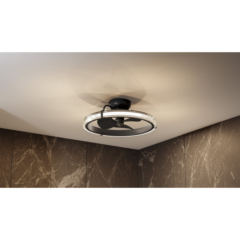 Elrod Integrated LED Matte Black Ceiling Fan Light